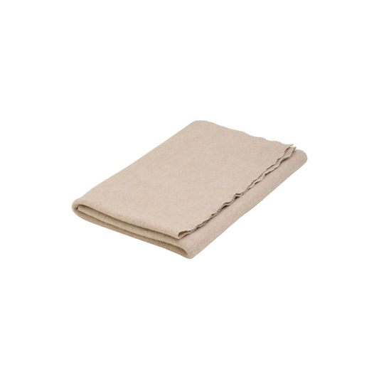 Deken - Merino wol fleece - 85x85 cm - Camel melange - Huttelihut gevouwen