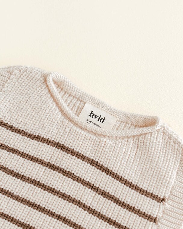 Vest Harvey - Spencer/mouwloos truitje - Cream/mocha - Merinowol - HVID