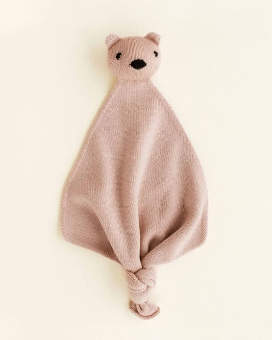 Knuffeldoekje Teddy Tokki - Apricot/roze - Merinowol - HVID voor