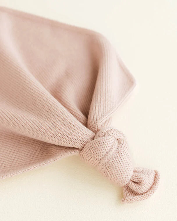 Knuffeldoekje Teddy Tokki - Apricot/roze - Merinowol - HVID knoop