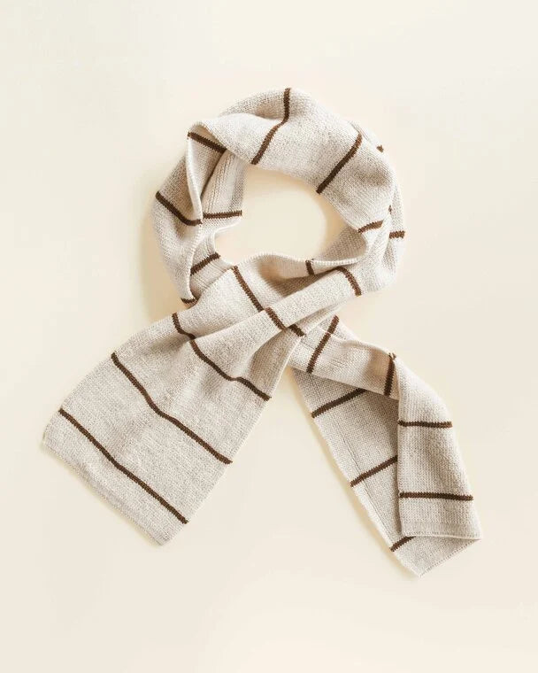 Scarf Igor - gestreepte sjaal van 100% extra fine Italiaanse merino wol - Hvid - product foto