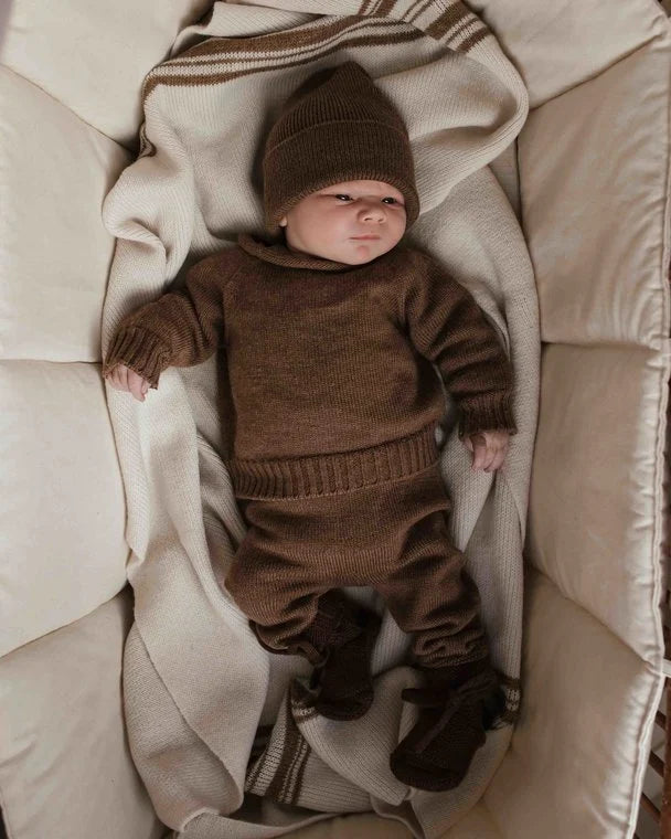 Sweater Georgette - Babytruitje - Mocha - Merinowol - HVID baby