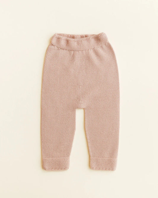 Gebreid broekje Guido - Merino wol - Apricot - HVID voor