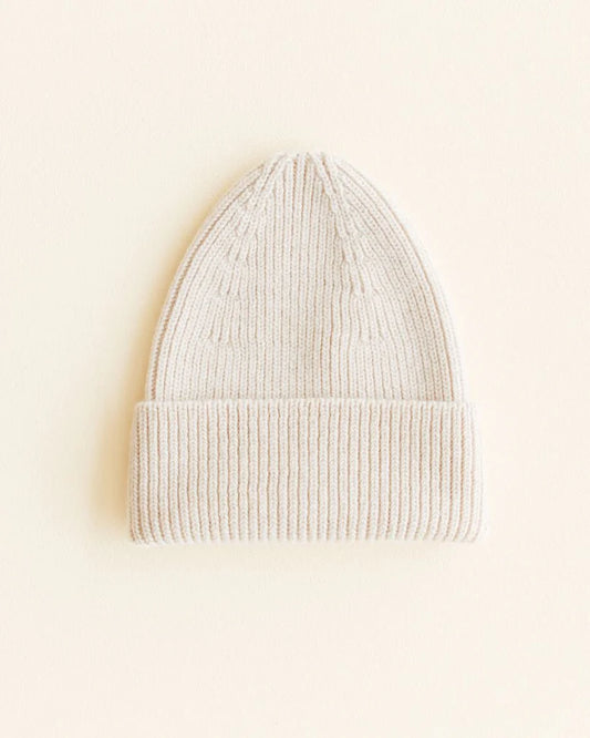 Mutsje Fonzie kids - Beanie - Merino wol - Cream - HVID voor