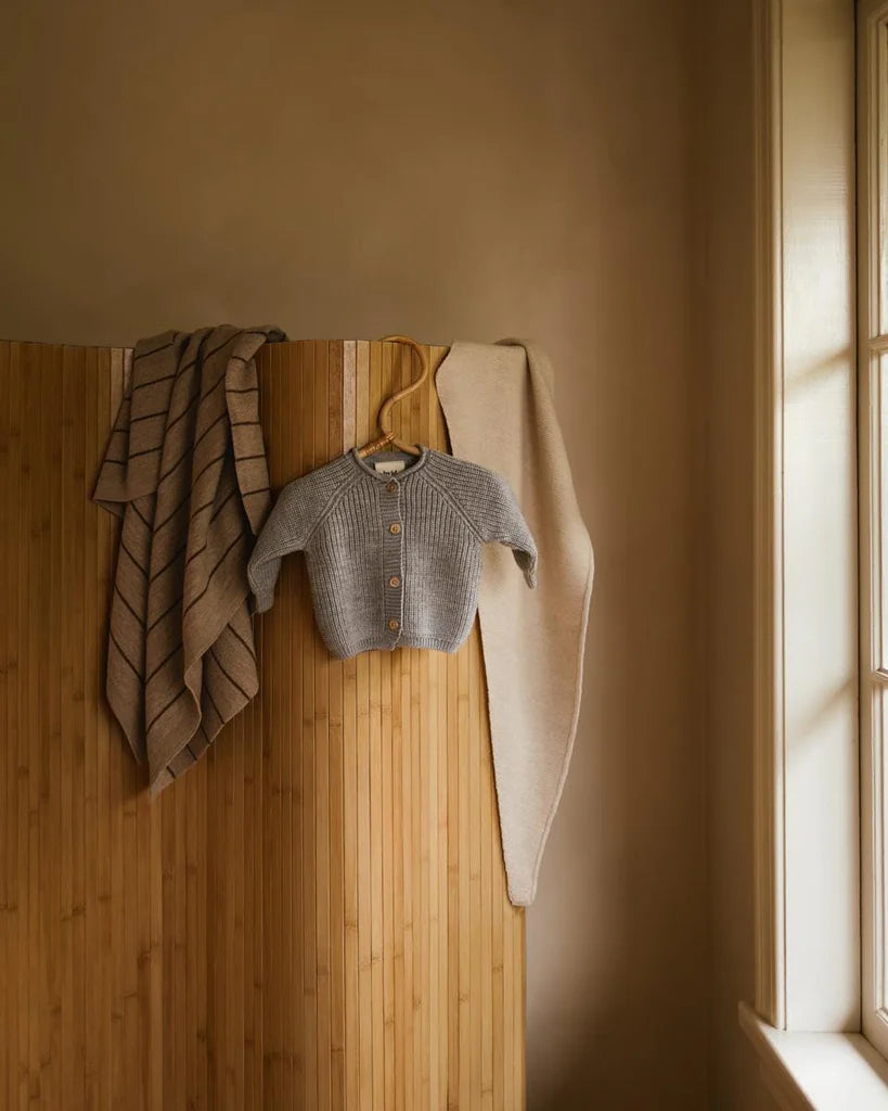 Deken Harry - Merino wol - Sand/mocha - Hvid  Toevoegen aan verlanglijst style