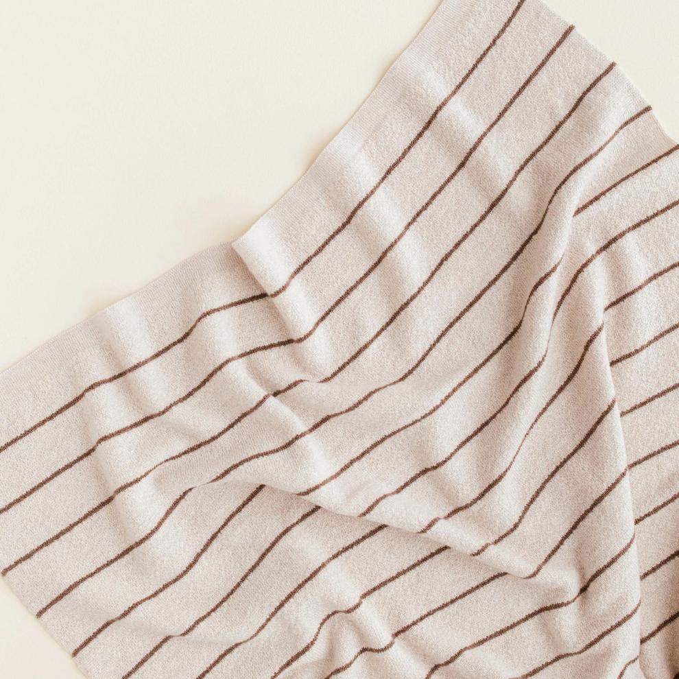 Deken Harry - Merino wol - Cream/mocha - Hvid ongevouwen