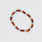 Regn Bracelet – Damesarmband van caramel barnsteen en blauwe aquamarijn – Nirrimis