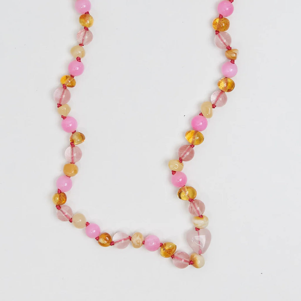 Barnsteen en edelstenen ketting - Bondi - 32 cm - Nirrimis - productfoto