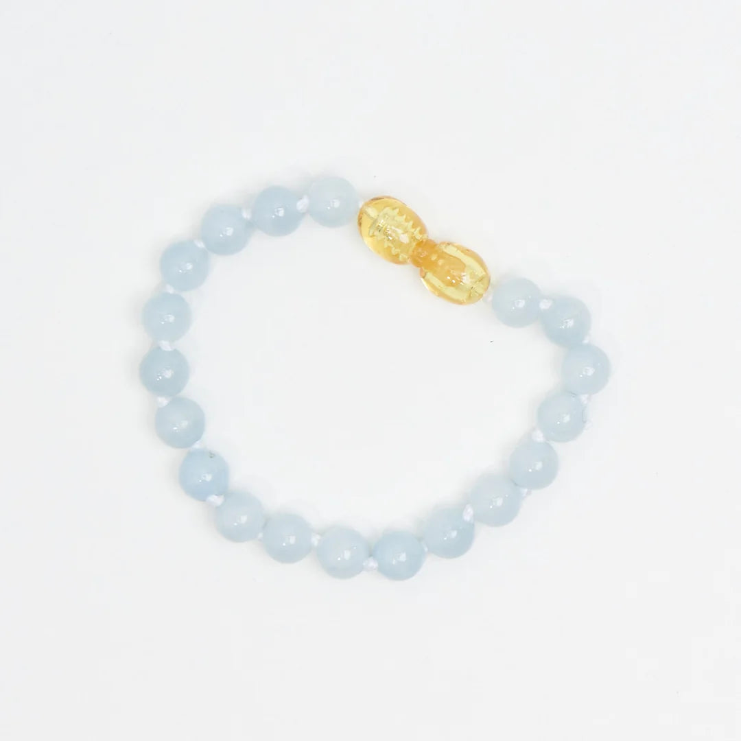 Gemstone bracelet – Light Blue Aquamarine – 14 cm – Kids 0-3 years – Nirrimis