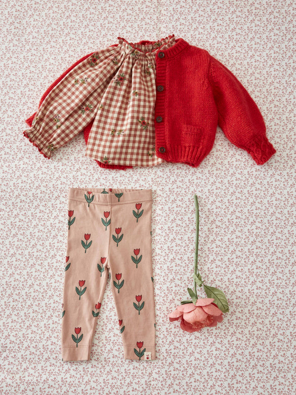 Wijde blouse met ruitprint en bloemenborduursel – Emile et Ida