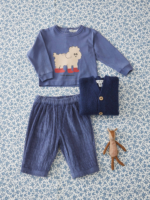 Baby corduroy broek - 100% katoen - Ocean - Émile et Ida