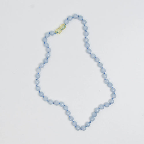 Barnsteen ketting - Light Blue Aquamarine/Blauw - 32 cm - Nirrimis - productfoto