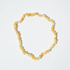 Barnsteen ketting Moonstone & Raw Lemon Amber - 32 cm - Nirrimis - productfoto