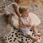 Merino wollen kinderwagen inleg Snuggler® - Leopard Peanut - BINIBAMBA