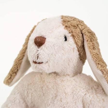 Floppy knuffelhond Small - GOTS biologisch katoen & schapenwol - White & Beige - Senger Naturwelt
