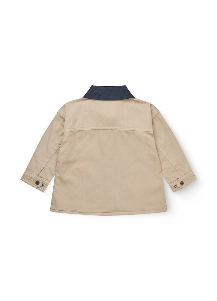 Twill jasje met corduroy kraag - 100% katoen - Beige - Copenhagen Colors