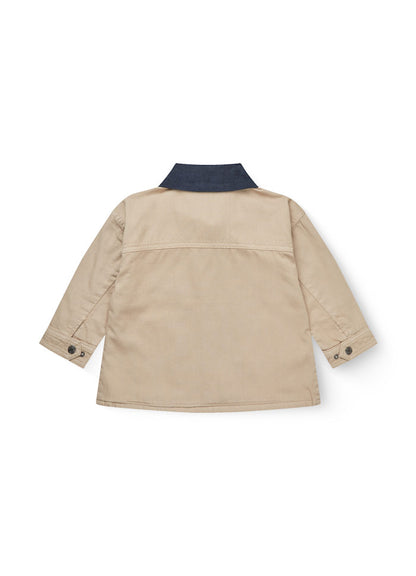 Twill jasje met corduroy kraag - 100% katoen - Beige - Copenhagen Colors