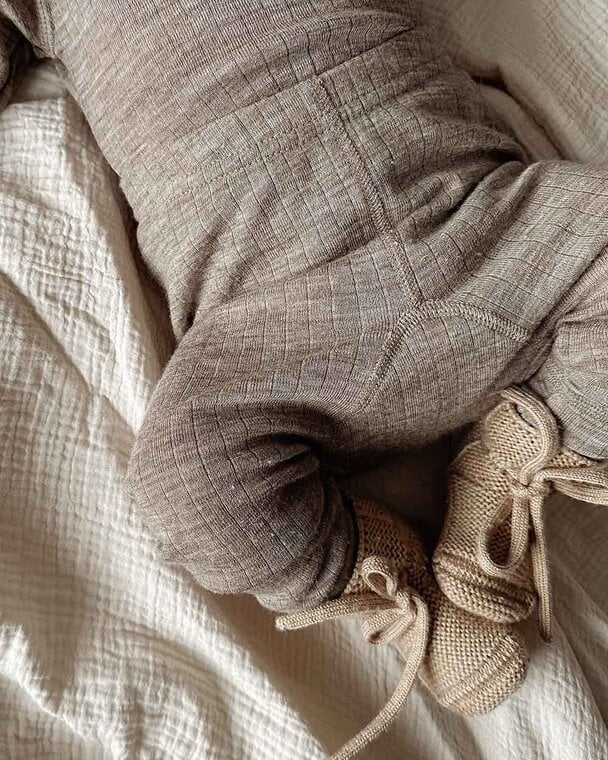 Legging - Merino wol - Bruin/sesam - Joha