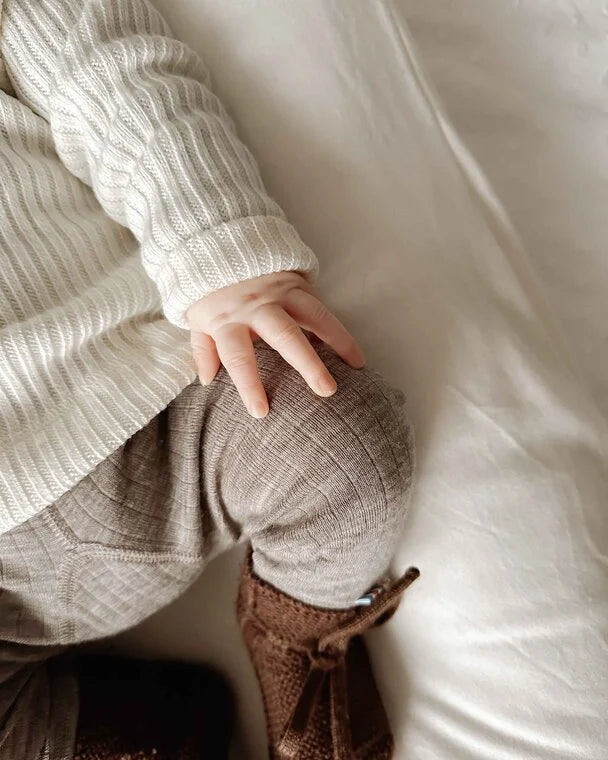 Legging - Merino wol - Bruin/sesam - Joha