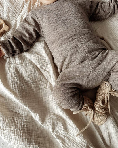 Legging - Merino wol - Bruin/sesam - Joha