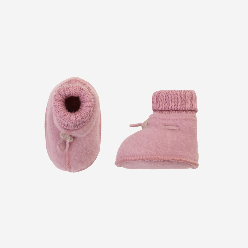 Wollen babyslofjes - Merino wol fleece - Joha old rose 