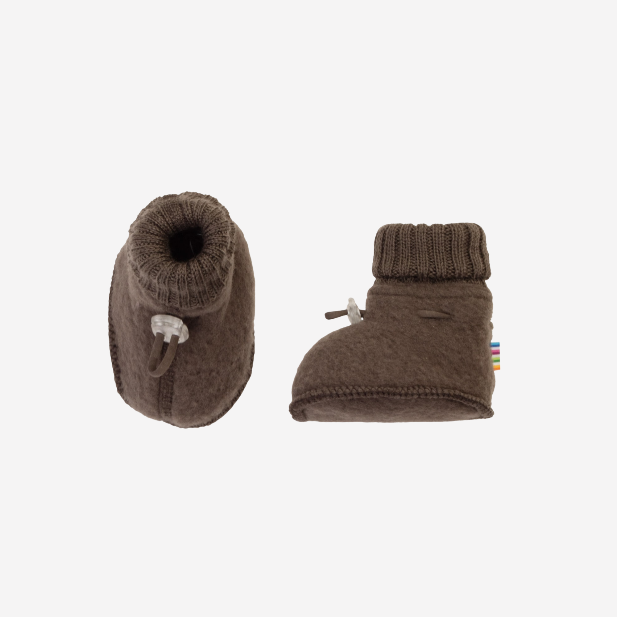 Wollen babyslofjes - Merino wol fleece - Joha dark brown