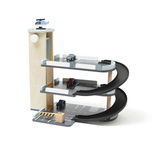 Houten Garage Speelset – 3 verdiepingen - Kids Concept = productfoto
