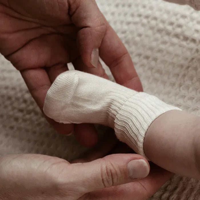 Blijf sokjes - Prematuur & newborn - Biologisch katoen mix - Off white - KipKep baby