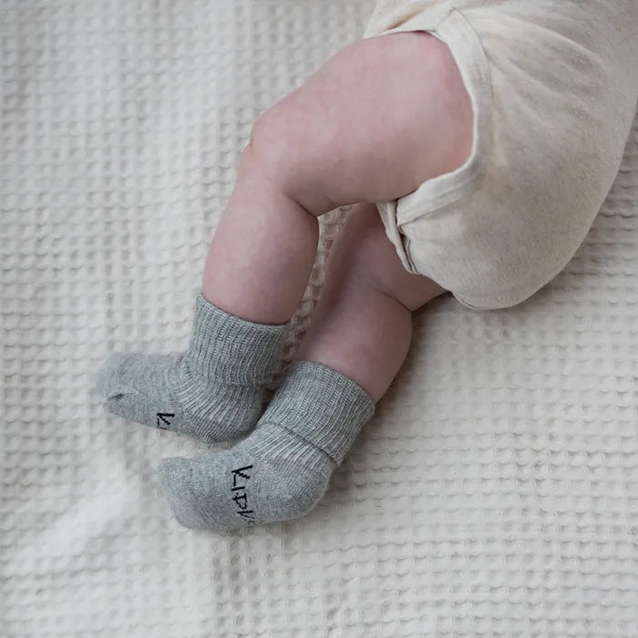 Blijf sokjes - Prematuur & newborn - Biologisch katoen mix - Grijs - KipKep baby