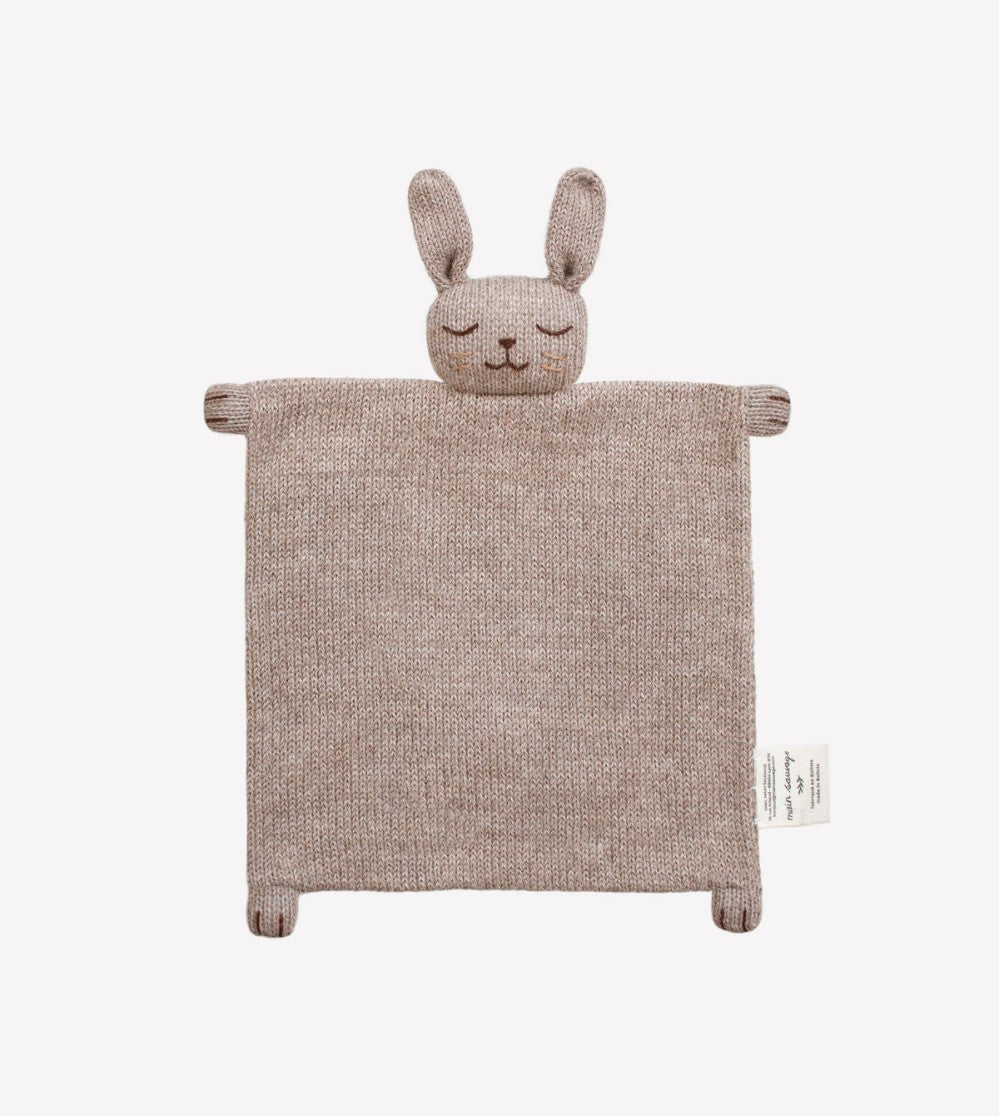 Gebreid knuffeldoekje - Alpaca wol - Bunny/Konijn - Sand - Main Sauvage - productfoto