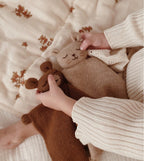 Gestricktes Schmusetuch - Alpaka Wolle - Teddy/Bär - Natur/Braun - Main Sauvage