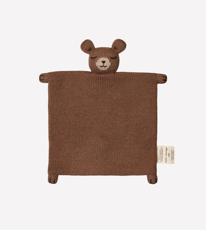 Knitted comforter - Alpaca wool - Teddy bear - Nut/Brown - Main Sauvage