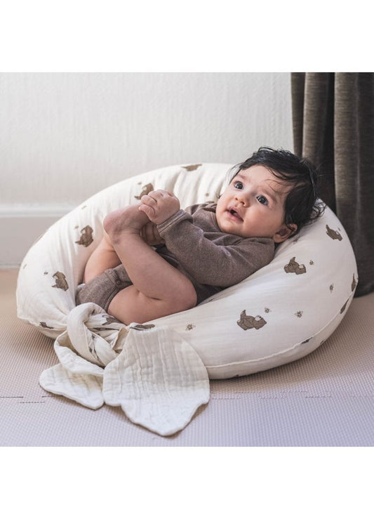 Pregnancy/Nursing Pillow - Organic Cotton - Bees and Bears - That's Mine