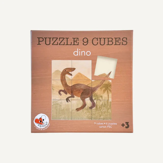 Kubus puzzel - Dinosaurus - 6 soorten - FSC karton - Egmont Toys - verpakking