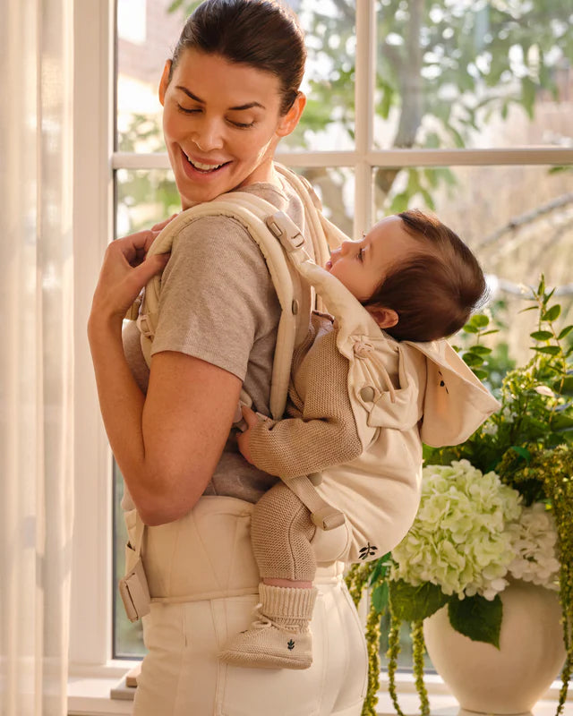 Ergonomische Babytrage – Bio-Baumwolle – Magnetschnallen – Beige – Moonboon