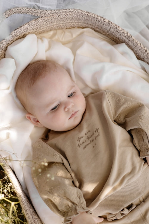 Baby trui Manon - Biologisch katoen - Greige - Levv Labels baby