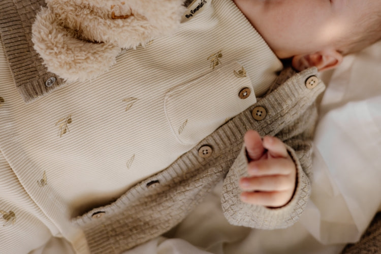 Top met lange mouw - Marko - Biologisch katoen - Beige/Green Sketch - Levv Labels baby