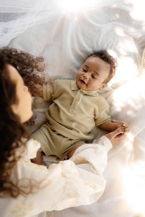 Polo shirt Mathijs - Biologisch katoen - Olive/Groen - Levv Labels baby