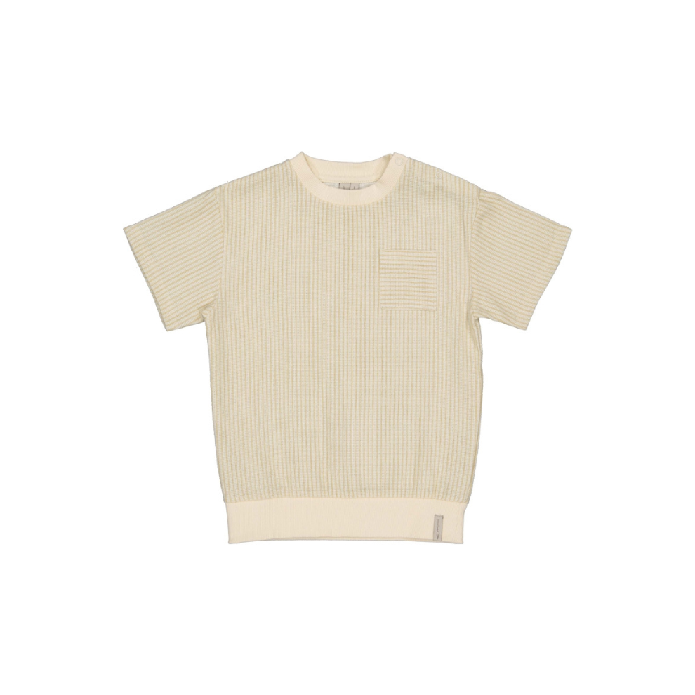 Top korte mouw Benico - Katoen - Off White/Stripe - Levv Labels voor