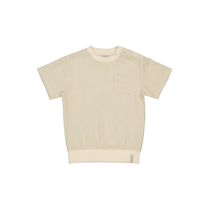 Top korte mouw Benico - Katoen - Off White/Stripe - Levv Labels voor