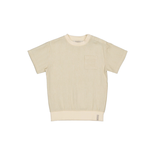 Top korte mouw Benico - Katoen - Off White/Stripe - Levv Labels voor