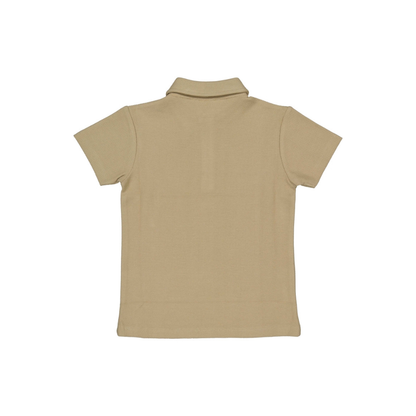 Polo shirt Bert - Katoen - Groen/Dessert Sand - Levv Labels achter