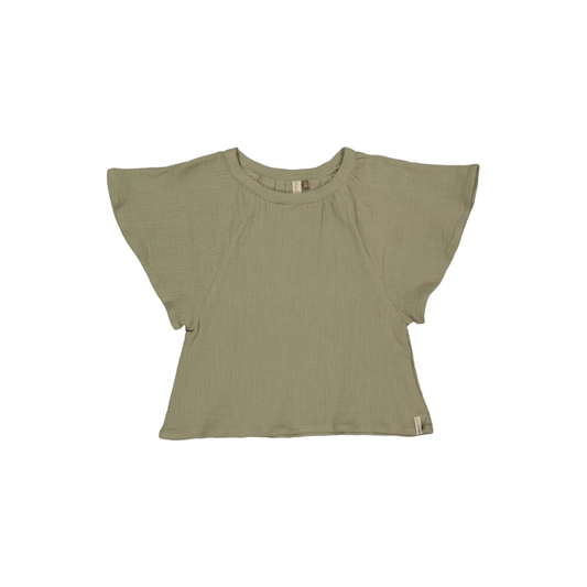 Vleermuis top - Korte mouw - Katoen - Khaki/Groen - Levv Labels voor