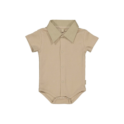 Polo romper - Miron - Biologisch katoen - Greige - Levv Labels voor