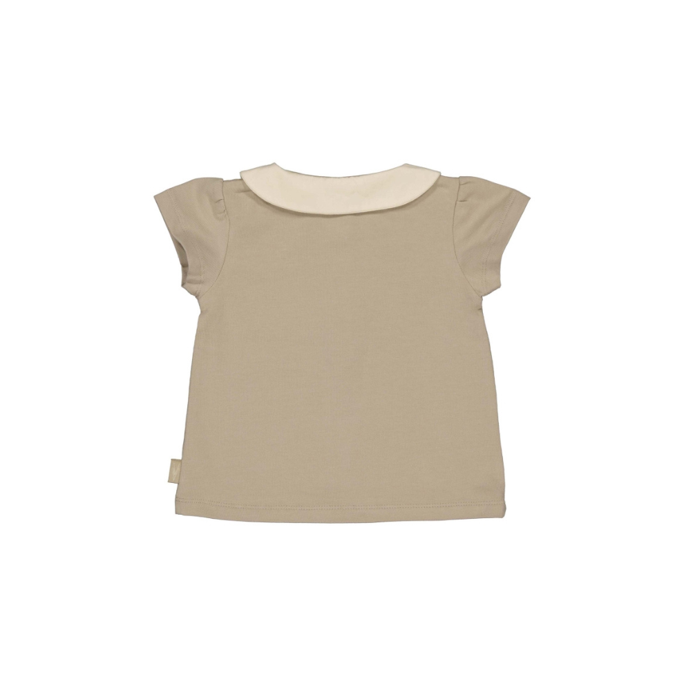 Baby T-shirt Mae - Biologisch katoen - Greige - Levv Labels achterkant