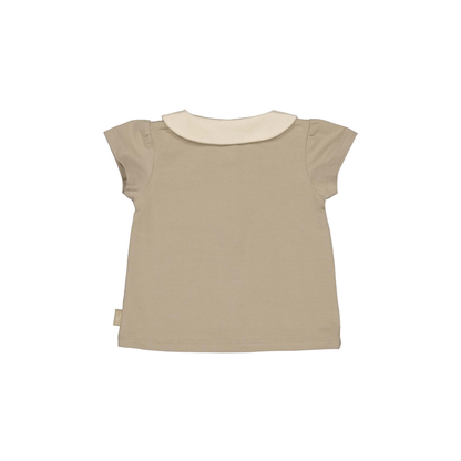 Baby T-shirt Mae - Biologisch katoen - Greige - Levv Labels achterkant