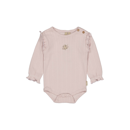 Romper pointelle Maud - Biologisch katoen - Roze/Soft Pink - Levv Labels voorkant