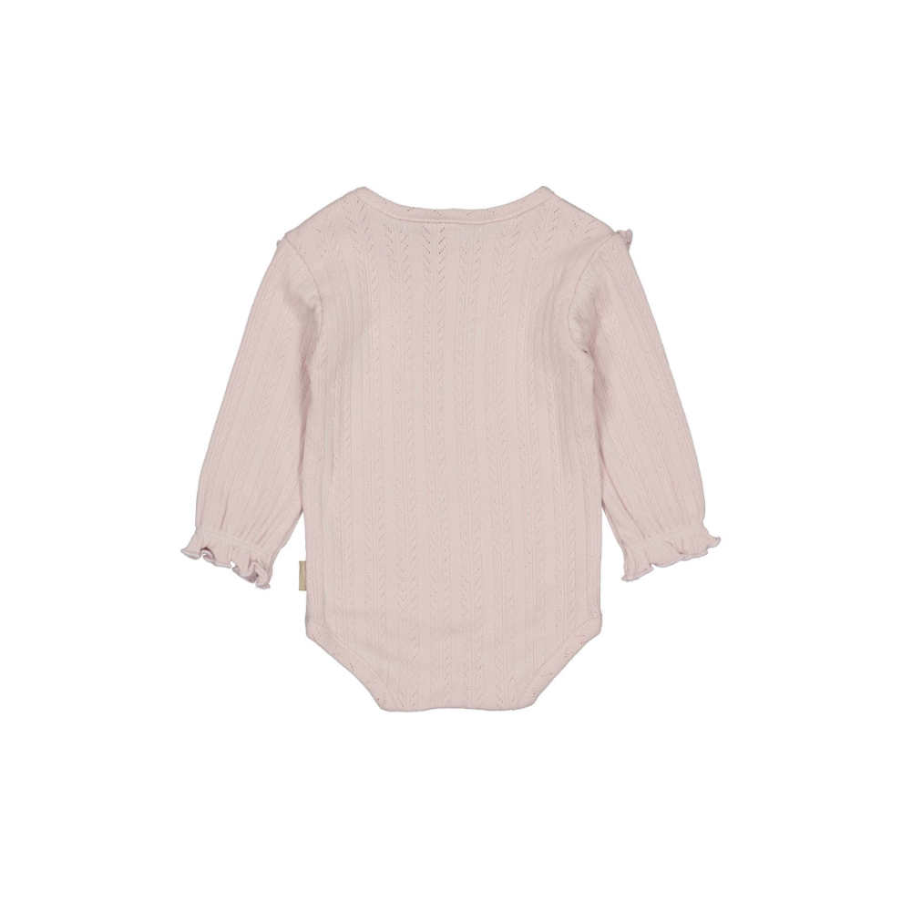 Romper pointelle Maud - Biologisch katoen - Roze/Soft Pink - Levv Labels achterkant