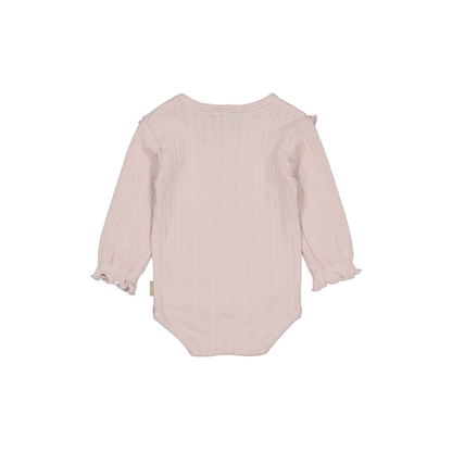 Romper pointelle Maud - Biologisch katoen - Roze/Soft Pink - Levv Labels achterkant