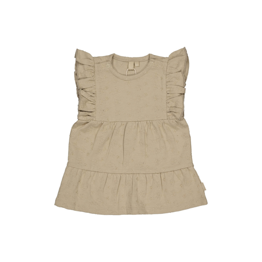 Zomer jurkje Maaike - Biologisch katoen - Greige - Levv Labels voor